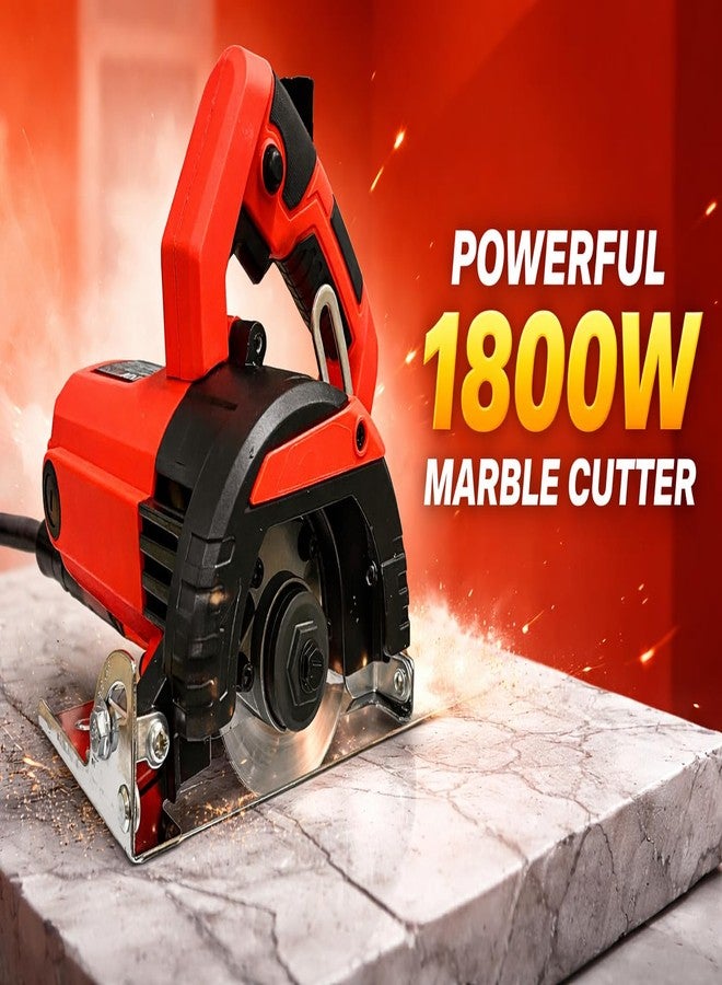 Inditrust Marble Cutter 1800W, Copper Armature, 13500 Rpm, Disc Dia 125Mm, Max Cut Depth: 38Mm, Bevel And Depth Adjustable, Corded-Electric with (6 Months Warranty) - Image 2