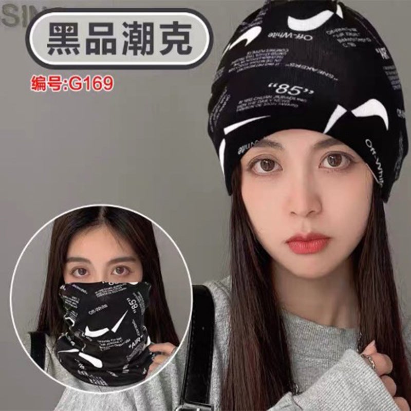Versatile Autumn Winter Twist Scarf Cap No. 36 black hook 