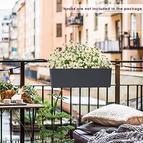 GardenBasix Elongated Self Watering Planter Pots Window Box 5.5 x 16 inch Indoor Home Garden Modern Decorative Planter Pot for All House Plants Flowers Herbs (Dark Grey,1-Pack) - Image 3