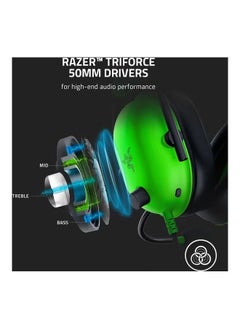 RAZER BlackShark V2 X - Green Multi-platform Wired Esports Headset - Green  - Image 2
