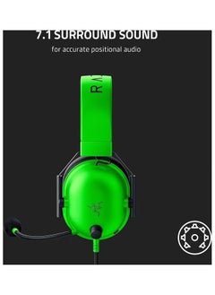 RAZER BlackShark V2 X - Green Multi-platform Wired Esports Headset - Green  - Image 5