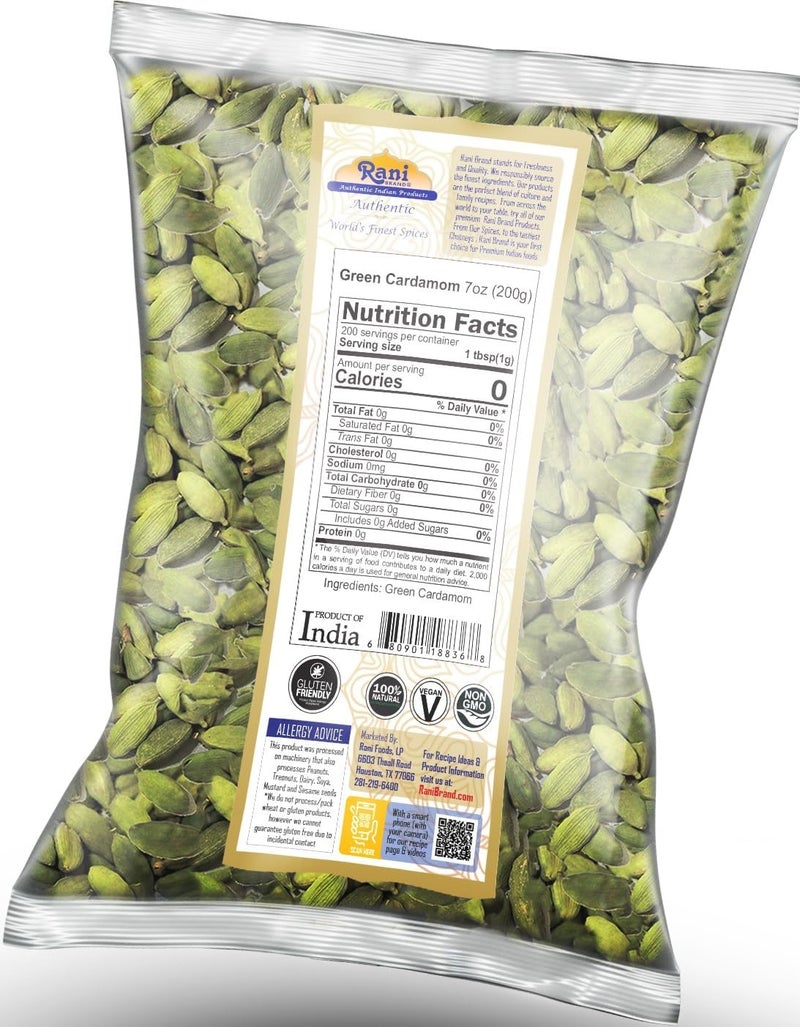 Rani Brand Green Cardamom Pods (Hari Elaichi) - 7oz (200g) - Image 2