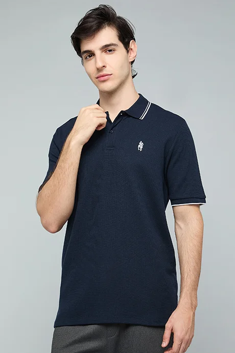 R&B Logo Detail Polo T-Shirt with Short Sleeves
