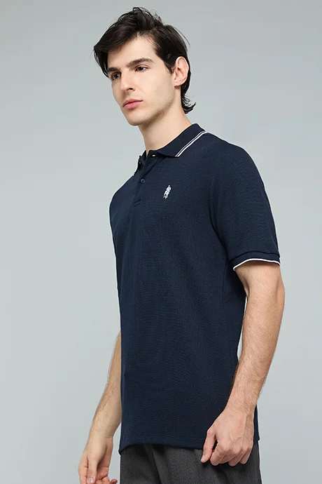 R&B Logo Detail Polo T-Shirt with Short Sleeves