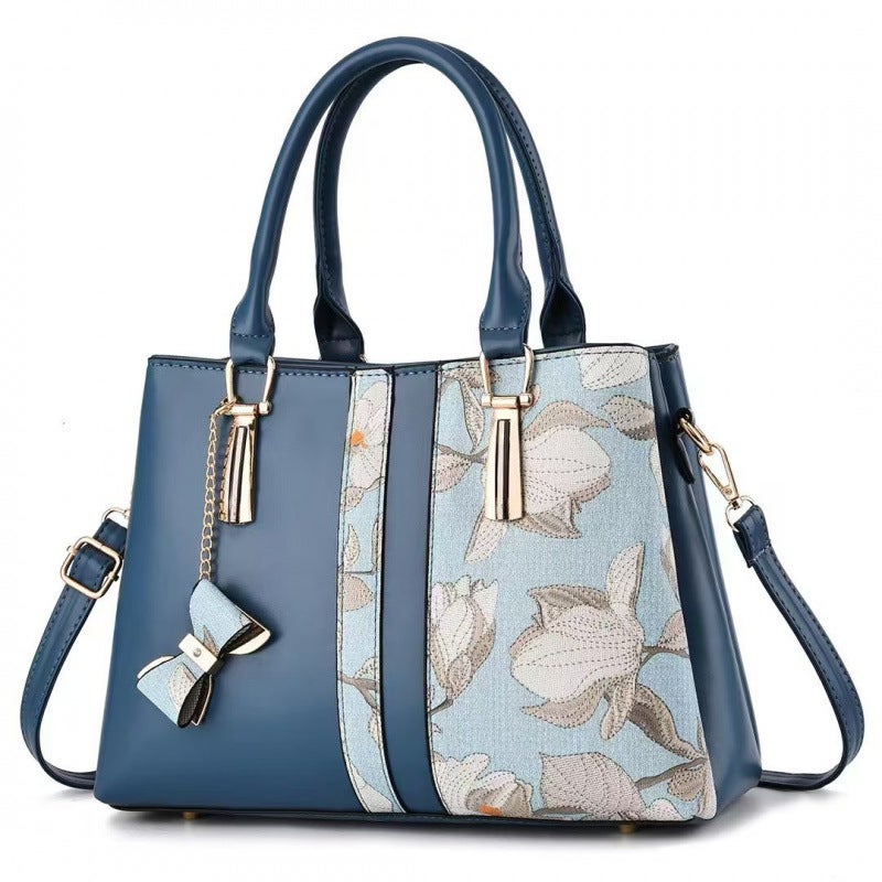 Lightweight Handbag Large Capacity Fashion Large Embroidered Shoulder Bag Single Shoulder Middle-Aged Wear-Resistant High Quality Simple - Image 4