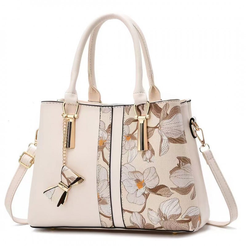 Lightweight Handbag Large Capacity Fashion Large Embroidered Shoulder Bag Single Shoulder Middle-Aged Wear-Resistant High Quality Simple - Image 3