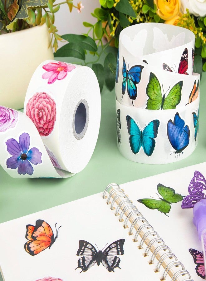 توريناليتال 2400 قطعة من ملصقات زهور الفراشات، 16 نمطًا من ملصقات الفراشات للأطفال، ملصقات ثلاثية الأبعاد مقاومة للماء والشمس للحفلات والجدران ودفاتر القصاصات والمظاريف وبطاقات أعياد الميلاد والتهنئة - Image 5