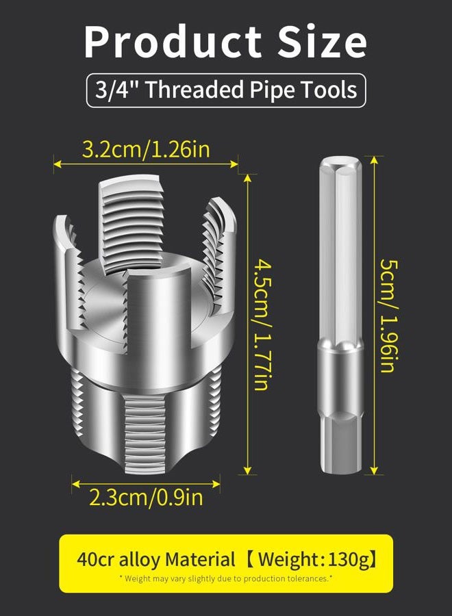 LINGIGAOUT Internal & External Pipe Threading Tool, PVC Pipe Threader, Pipe Threading Tool, 1/2'' 3/4'' Dies Electric Drill Compatible for Home Repair (2PCS) (3/4（DN20)) - Image 2