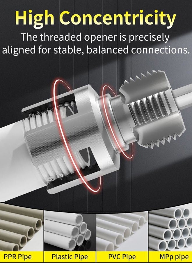 LINGIGAOUT Internal & External Pipe Threading Tool, PVC Pipe Threader, Pipe Threading Tool, 1/2'' 3/4'' Dies Electric Drill Compatible for Home Repair (2PCS) (3/4（DN20)) - Image 5