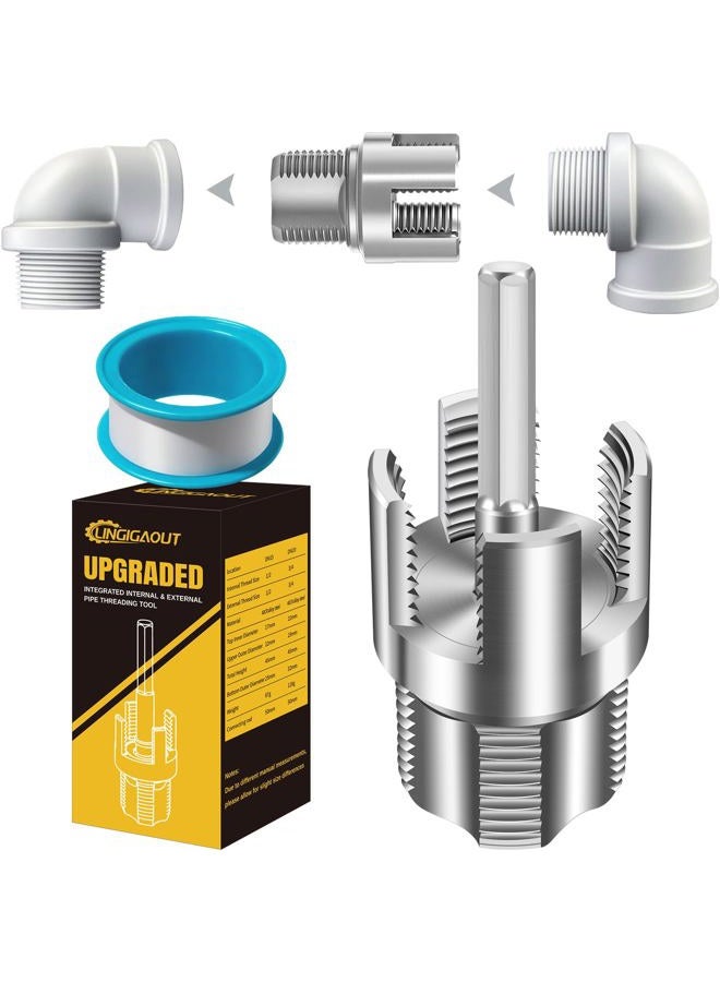 LINGIGAOUT Internal & External Pipe Threading Tool, PVC Pipe Threader, Pipe Threading Tool, 1/2'' 3/4'' Dies Electric Drill Compatible for Home Repair (2PCS) (3/4（DN20)) - Image 1