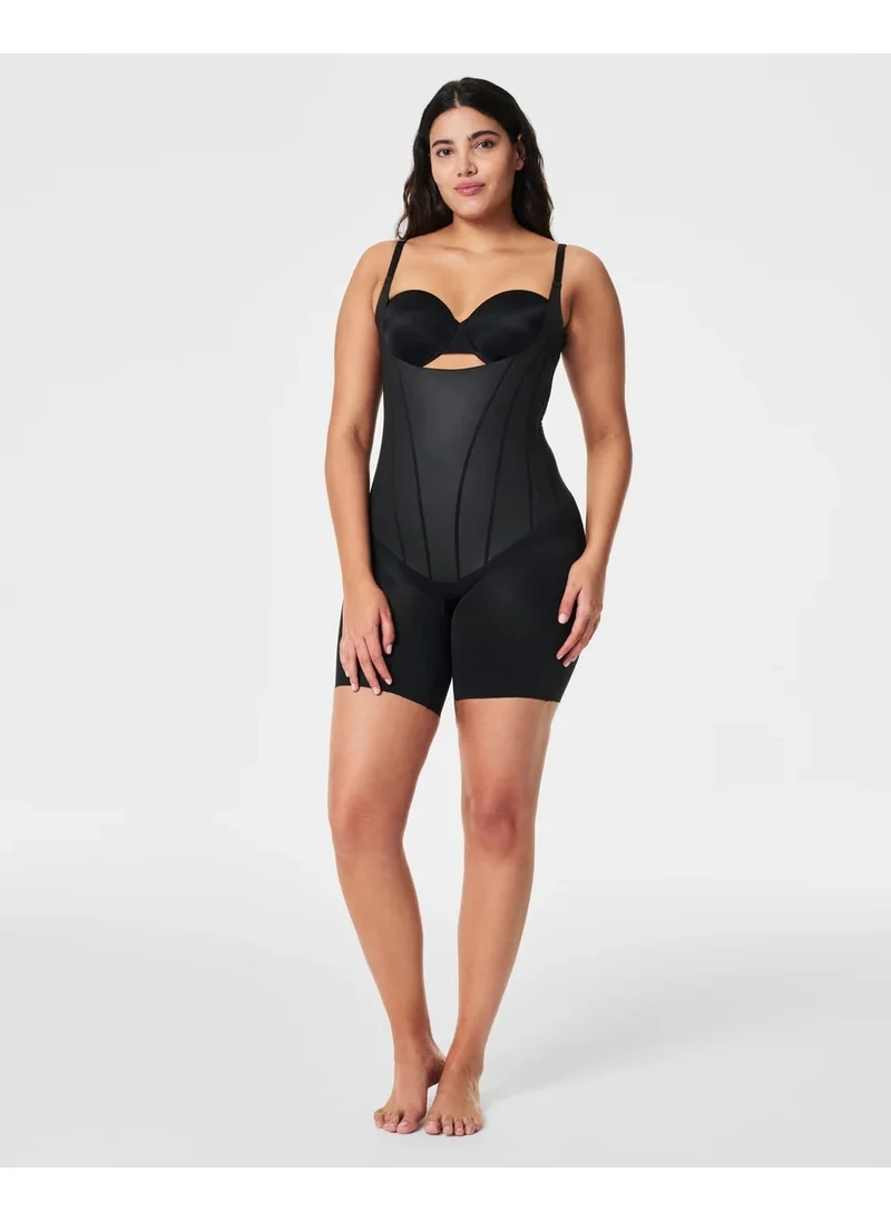 SPANX Spanx 10426R Open Bust Midthigh Bodysuit Very Black