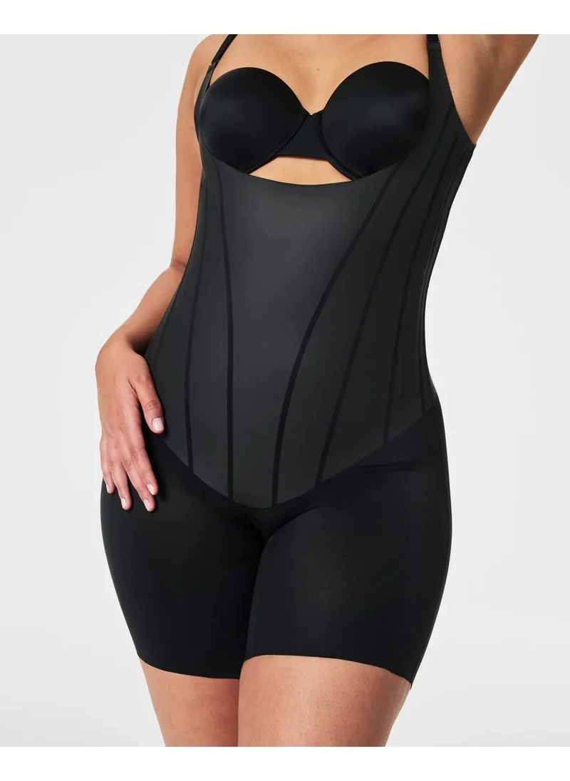 SPANX Spanx 10426R Open Bust Midthigh Bodysuit Very Black