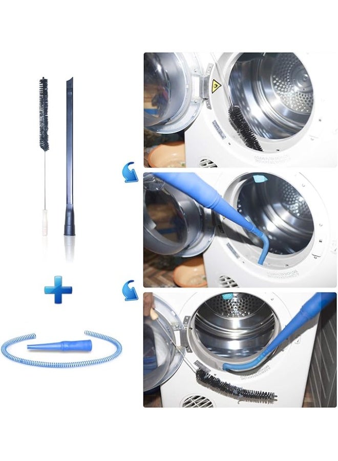 VACEXT Dryer Vent Cleaner Kit & Refrigerator Condenser Coil Brush-Dryer Lint Brush Vent Trap Cleaner-Vacuum Attachment for Small Crevice-Dryer Cleaner Brush - Image 3