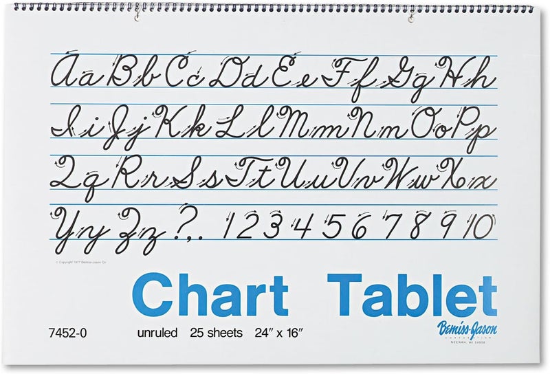 Pacon 74520 Chart Tablets, Unruled, 24 x 16, White, 25 Sheets