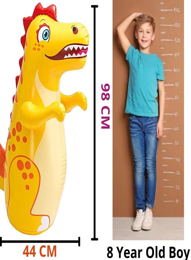 KIDZYMON® Bop Bag Hit Me Toy for Kids, Inflatable Punching Bag, Large 98 CM Size, Easy Air Filling, Durable Kids Punch Bag Toy for Boys & Girls, Pack of 1 (Dinosaur) - Image 4