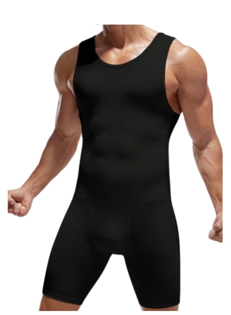 Fstyle Men's Sauna Sweat Suit | Weight Loss Shapewear Boxing Top Shirt Waist Jacket Trainer Workout Shaper Sweatsuit Long Sleeves Men Premium Shapewear Ideal for Boxing, High Intensity Training - Image 1