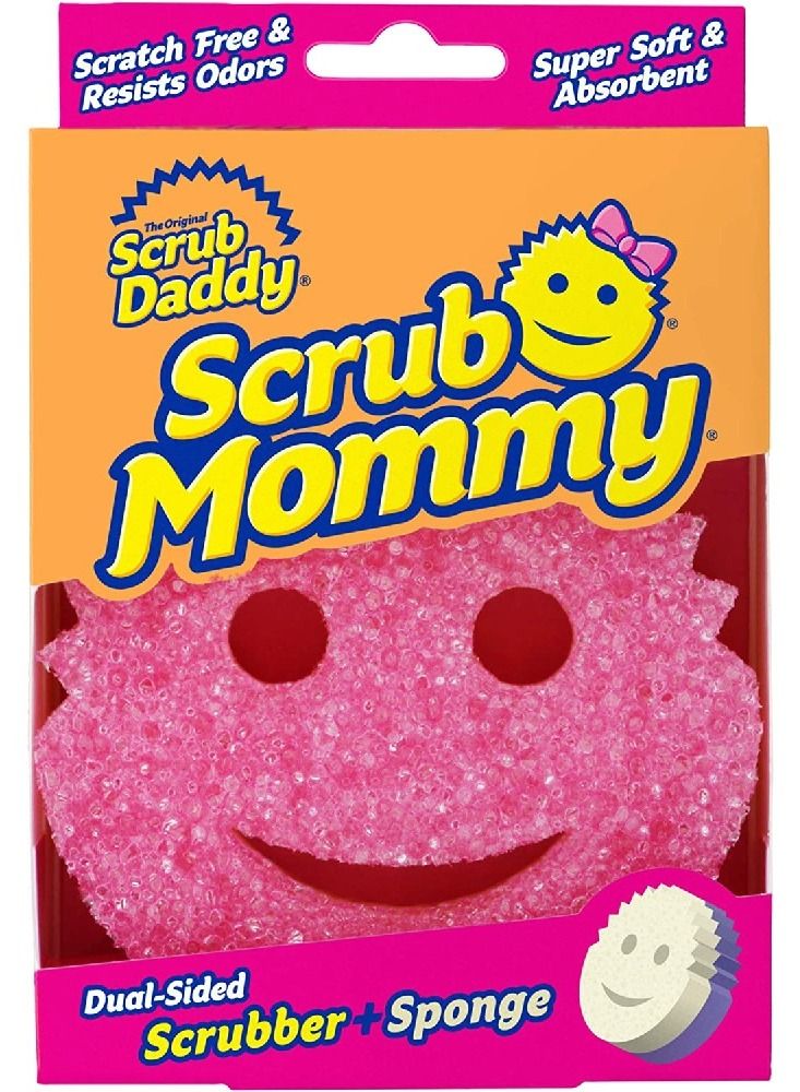 Scrub Daddy Scrub Mommy Dual-Sided Sponge and Scrubber, Scratch-Free Kitchen Cleaning Sponge with ResoFoam and FlexTexture Technology, Super Soft Absorbent and Odor Resistant, 1 Piece - Image 1