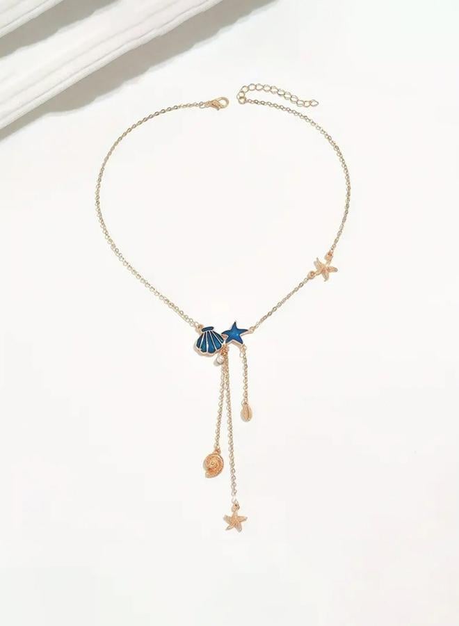 Take Two Gold Tone Seashell Y Necklace - Image 2