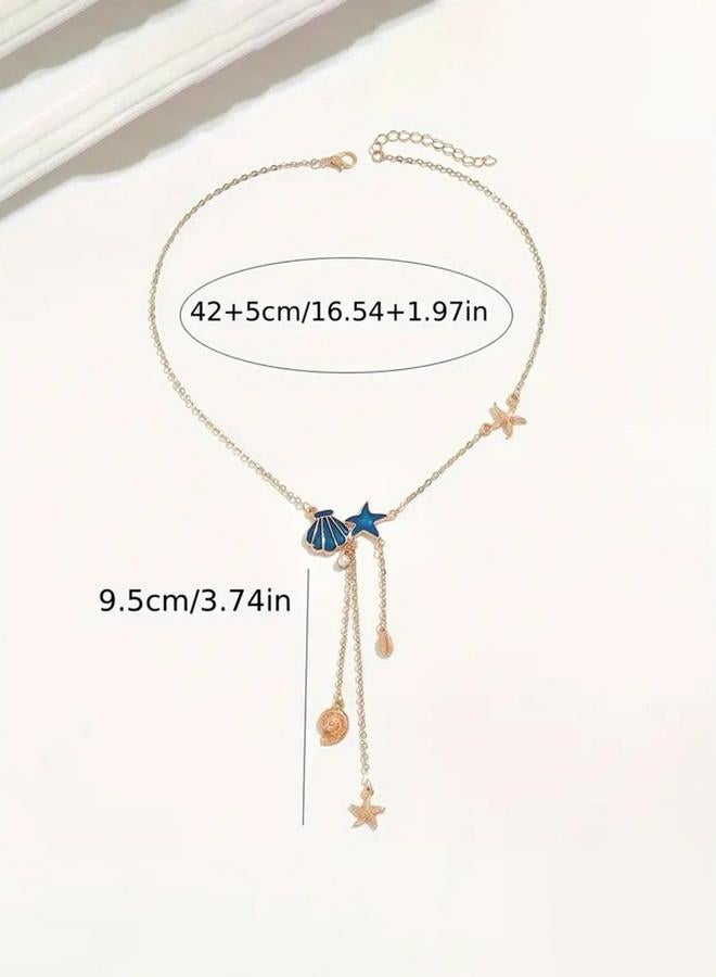 Take Two Gold Tone Seashell Y Necklace - Image 4