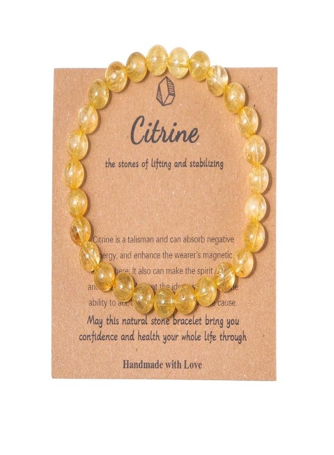 Pingyongchang Stress Relief Anxiety Yoga Bracelet,Healing Crystal Stone Mantra Bracelets for Women Men Natural Beaded Birthday Gifts for Inspirational Jade Bracelet for Men-Citrine q