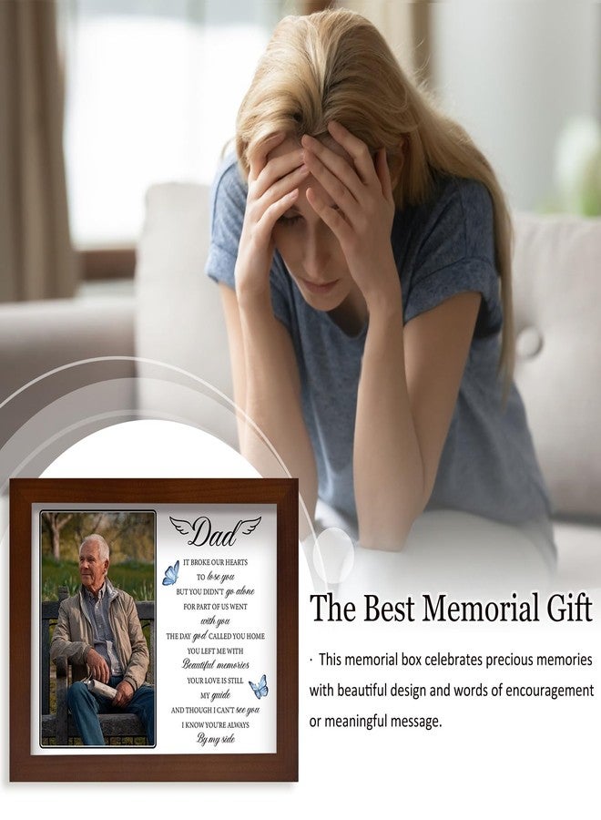 Buioata Memorial Gifts for Loss of Dad, Dad in Heaven LED Memorial Shadow Boxes, Bereavement Gifts for Loss of Father, in Memory of Dad, Loss of Father Sympathy Gift, Remembrance Gifts Fits 4x6 inch Photo - Image 2