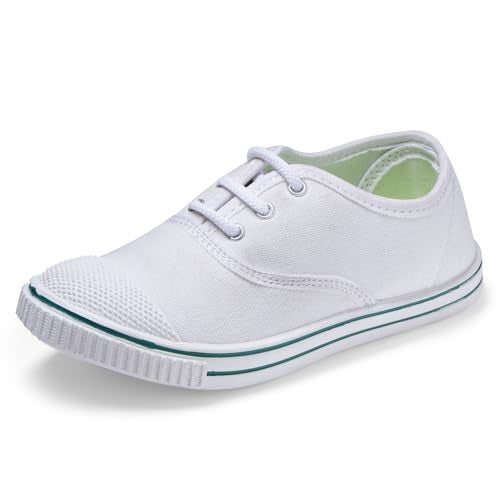 DOCTOR EXTRA SOFT Uniform Tennis Canvas School Shoes with Laces Black & White for Boys & Girls | Memory Foam Cushion & Anti-Bacterial Technology| Lightweight | Comfortable| Durable & Anti-Skid D-3004 - Image 1
