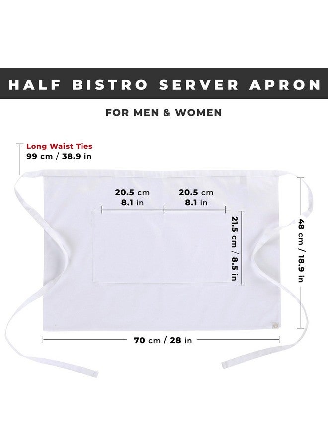 Chef Works Unisex Half Bistro Server Apron, White, One Size - Image 4