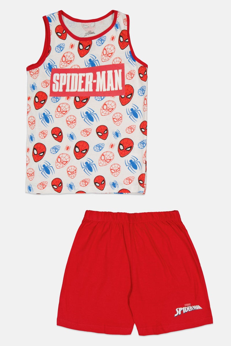 MARVEL Kids Boy 2 Pieces Spiderman Top And Bottom Pajama Set, Multicolor - Image 1