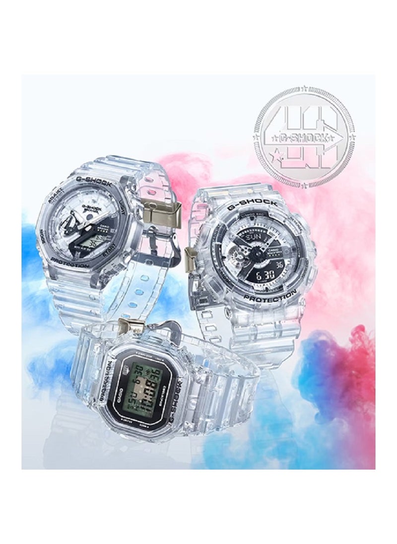 G-SHOCK - Casio Unisex Watch- G-SHOCK 40th Anniversary CLEAR REMIX Digital Analog White Dial Resin Transparent Band GA-2140RX-7ADR - Image 1