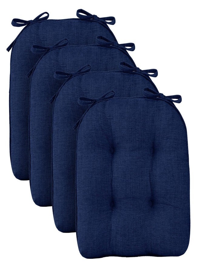 Wellsin Chair Cushions for Dining Chairs 4 Pack, 15.5" X 15.5" Kitchen Chair Cushions with Ties and Non-Slip Backing, Tufted Shredded Memory Foam Kitchen Chair Pads, Royal Blue - Image 2