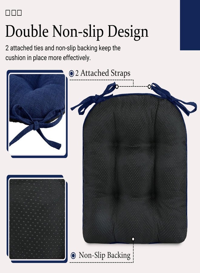 Wellsin Chair Cushions for Dining Chairs 4 Pack, 15.5" X 15.5" Kitchen Chair Cushions with Ties and Non-Slip Backing, Tufted Shredded Memory Foam Kitchen Chair Pads, Royal Blue - Image 4