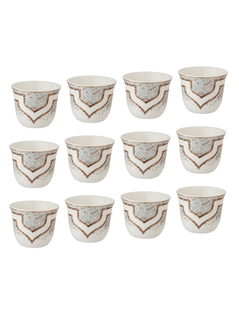 Alsaif A set of Arabic coffee cups, decorated with a modern design, 12 pieces  - Image 1