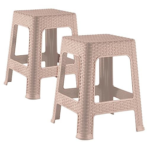 Kuber Industries Round Strong Plastic Stool or Bathroom seat (Pink) (F_26_KUBMART016936) - Image 1