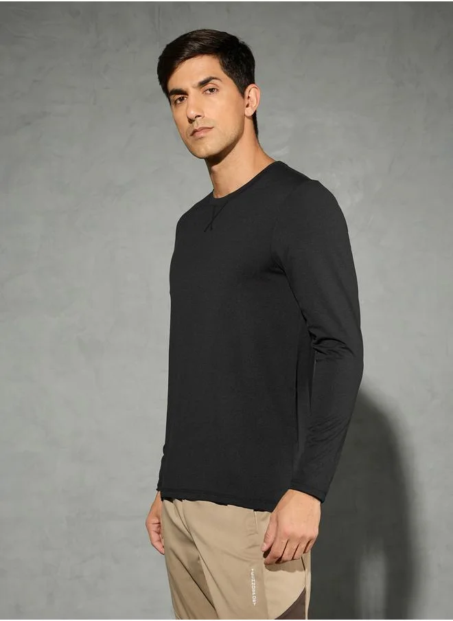تكنوسبورت Technosport Solid Long Sleeves Regular Fit T-Shirt