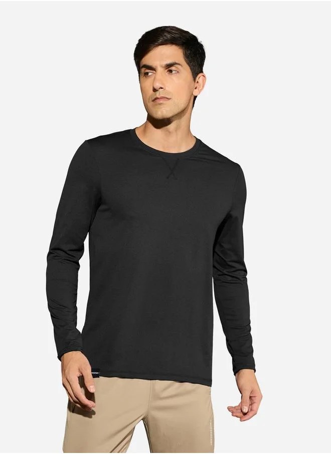 تكنوسبورت Technosport Solid Long Sleeves Regular Fit T-Shirt