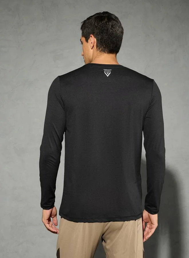 Technosport Technosport Solid Long Sleeves Regular Fit T-Shirt