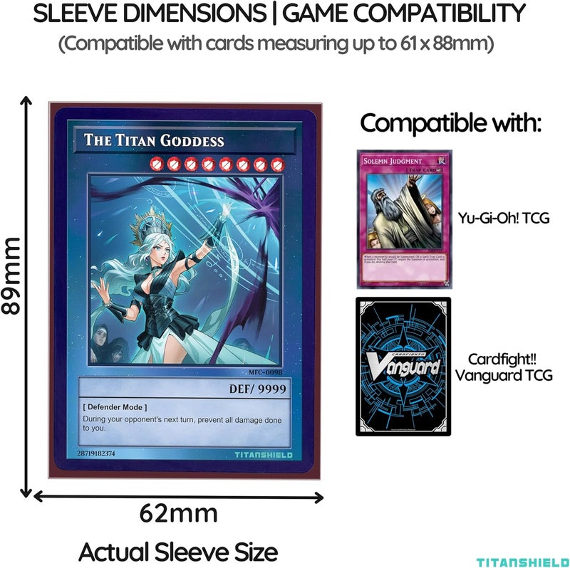 TitanShield (150 Sleeve/Bordeaux Red) Small Japanese Sized Trading Card Sleeves Deck Protector for Yu-Gi-Oh, Cardfight!! Vanguard & More - Image 4