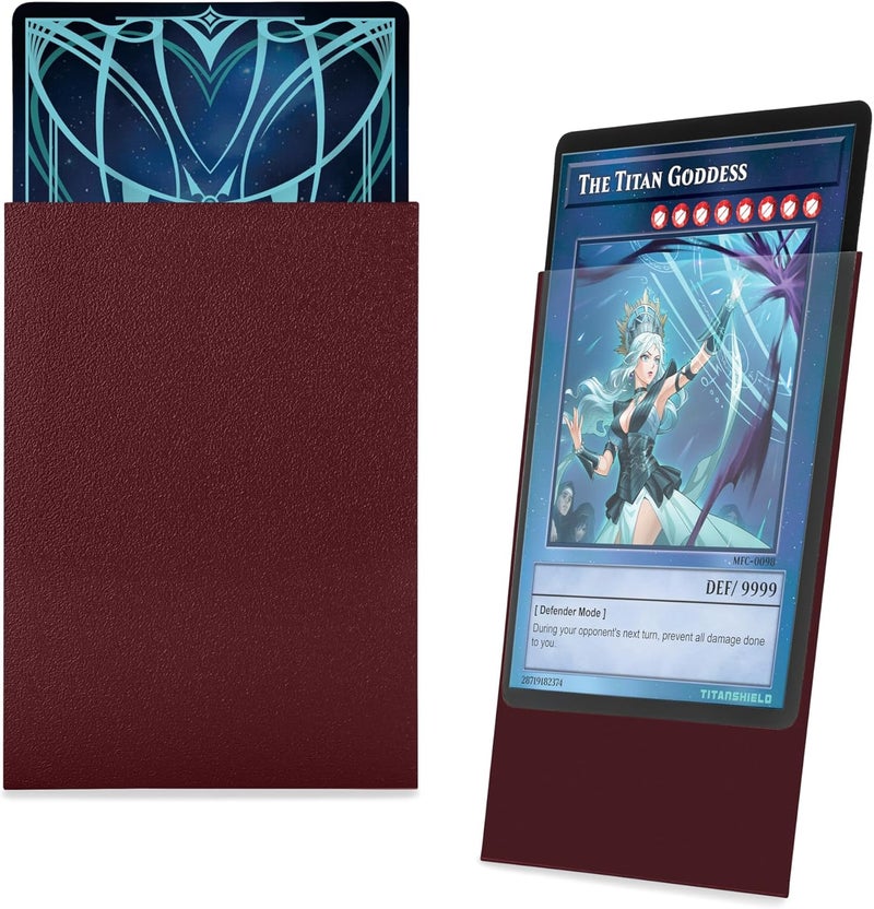 TitanShield (150 Sleeve/Bordeaux Red) Small Japanese Sized Trading Card Sleeves Deck Protector for Yu-Gi-Oh, Cardfight!! Vanguard & More - Image 3