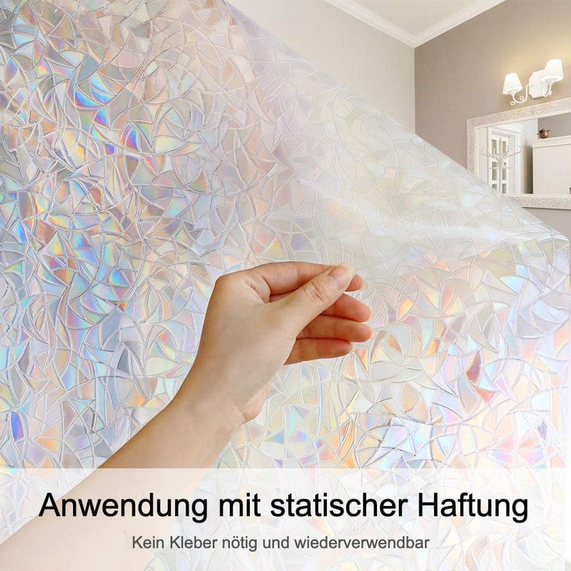 Volcanics Window Film Self-Adhesive Opaque Privacy Film Window 3D Window Film 44.5 x 200 cm Privacy Glass Film Static Adhesive UV Protection without Adhesive Decorative Film - Image 5