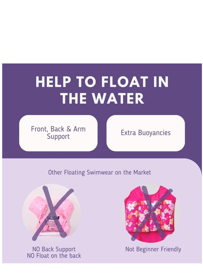 Toddler Float Swimsuit with Arm Bands, Kid Training Swim Vest, One Piece Swimwear and Water Wings with Adjustable Buoyancy Floaties for Beginners-Boys and Girls - Image 2