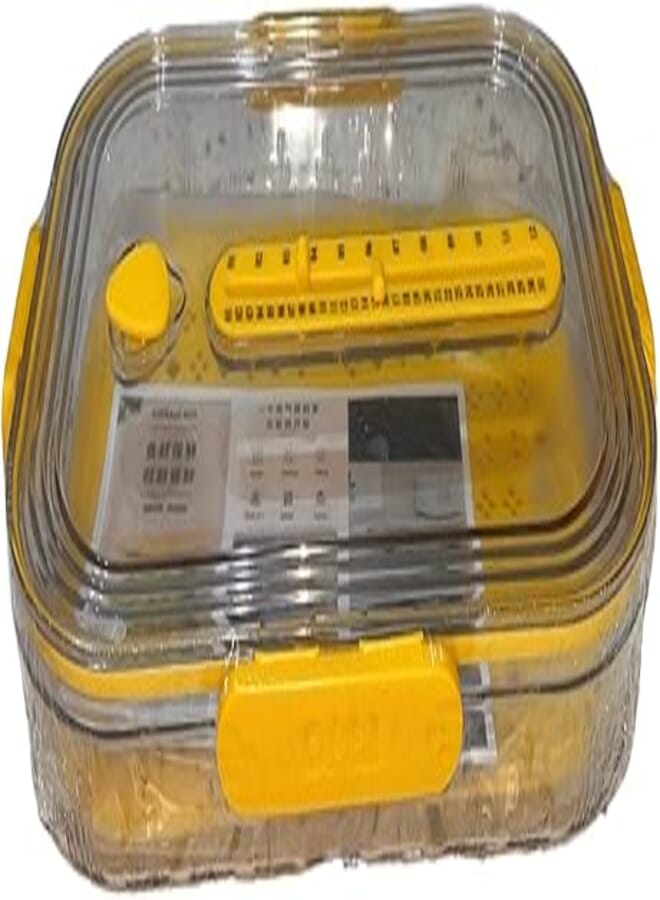 Acrylic Large Capacity Refrigerator Storage Box with time table, Kitchen Fridge Organizer Vegetable and Fruit Drain Basket Fresh Storage Box with Lid Storage Containers 03-33 L *23 W *7 H