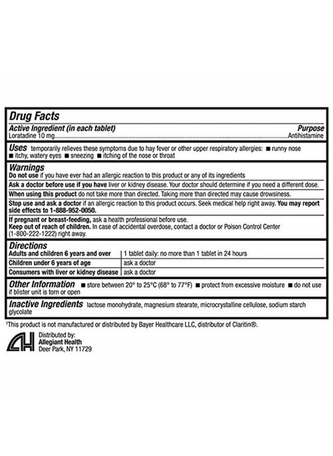 HealthA2Z ® Allergy Relief | Loratadine 10mg | Antihistamine | Non-Drowsy | Relief from Itchy Throat, Sneezing, Runny Noses |24-Hours Allergy Medicine (60 Tablets (Pack of 1))  - Image 3