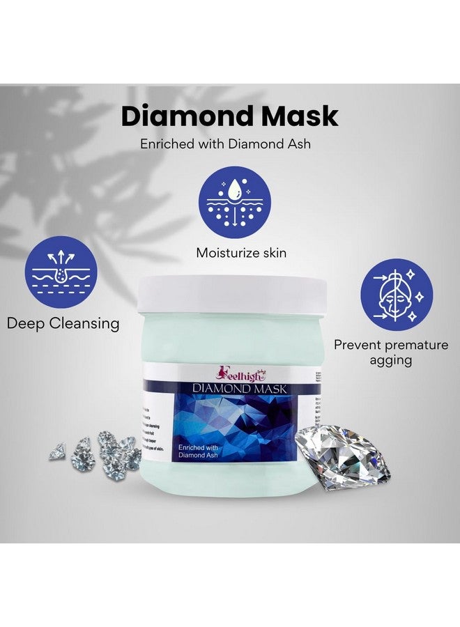 Feelhigh Diamond Face Mask Enriched with diamond ash Helps for Deep Cleansing, Prevent Premature ageing- Men & Women 500ml All Type Skin Facial Face Mask - Image 2