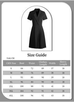 Elegant Black Suit Dress for Women, Fashion Ladies Business Lapel Short Sleeve High Waist Dress, Professional Dress, Pleated Design Style Suit Dress, Black - pzsku/Z483625C53B356258CEB9Z/45/_/1732173024/4d9ae219-0c25-4ce8-8476-f481ac3bb4ea