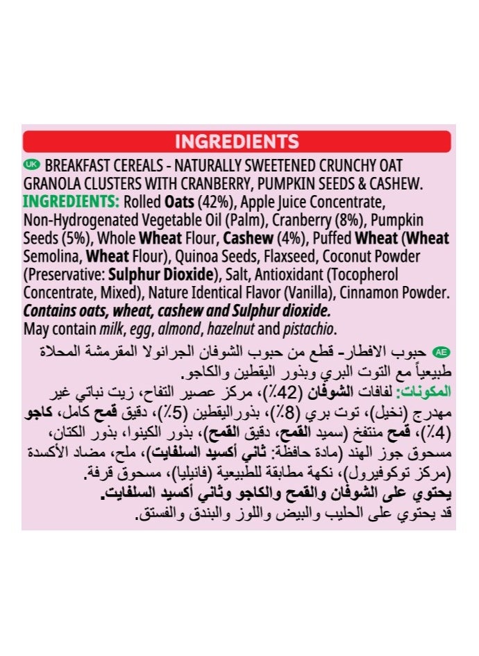 Kellogg's Cranberry Pumpkin Seed And Cashew Granola 250g  - Image 4
