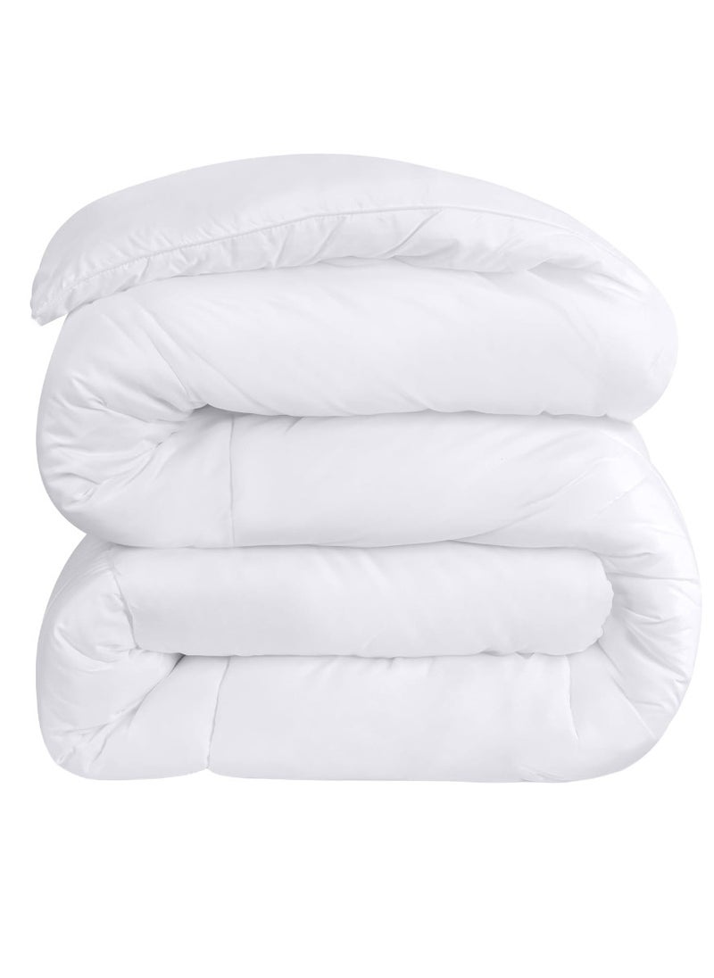 Blueberry Luxury King Size Quilted Down Duvet Insert Cotton White 200x220cm - Image 1