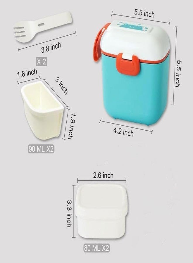 SHOPECOM Baby Milk Powder Box|Baby Milk Powder Container Box with Carry Handle and Spoon Set BPA Free, Air Tight Leak Proof, Portable First Feed Box, Multi-Functional Formula Box for Babies Kids - Image 2