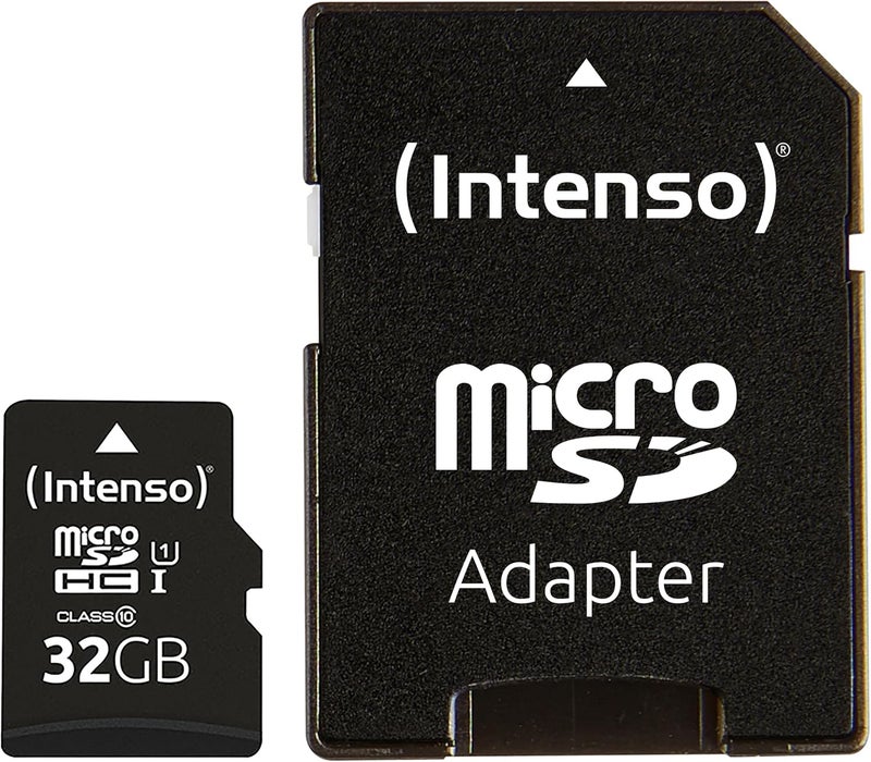 Intenso Premium Microsdhc Memory Card INCL. SD Adapter, Class 10 UHS-I, 32 GB, Black - Image 1