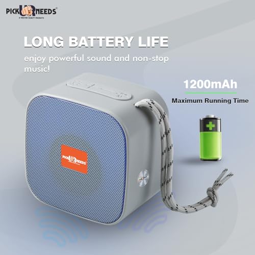 Pick Ur Needs Wireless Rechargeable Portable Bluetooth Speaker | Water Proof | Splash Proof | Premium Speaker Compatible with All Mobile Phone (Gray) - Image 3