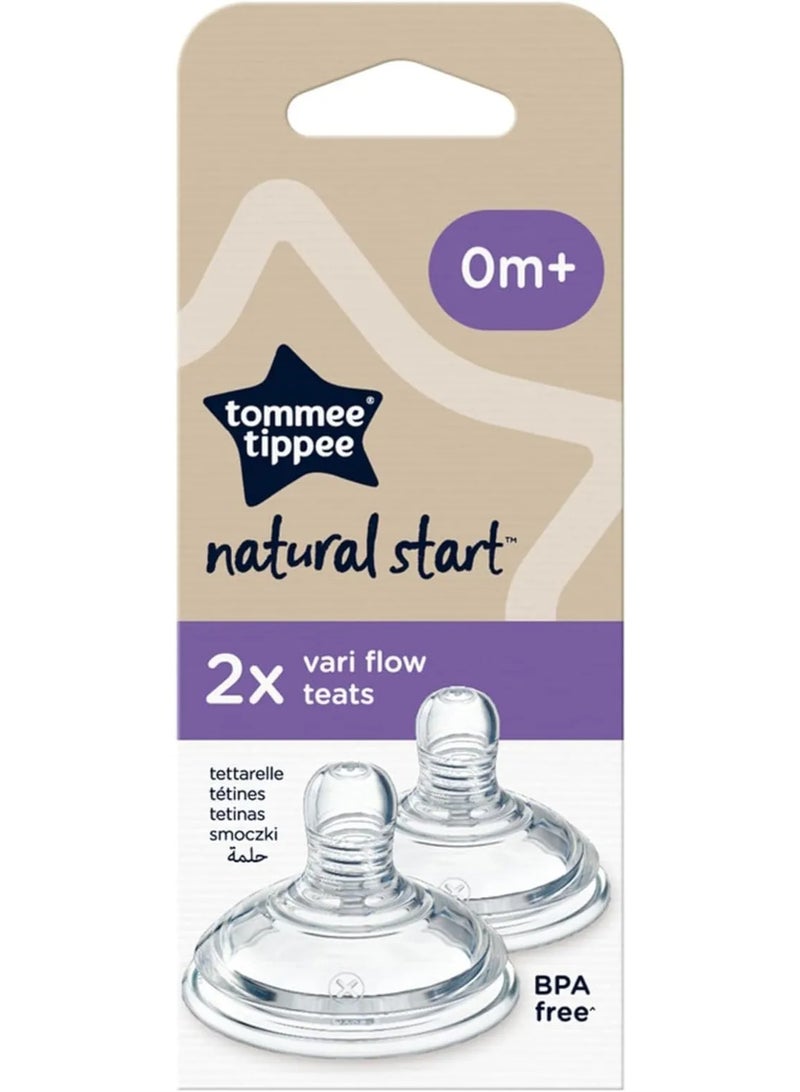 Tommee Tippee UK Tommee Tippee - Natural Start Baby Bottle Teats - Clear - Pack of 2 - Image 2